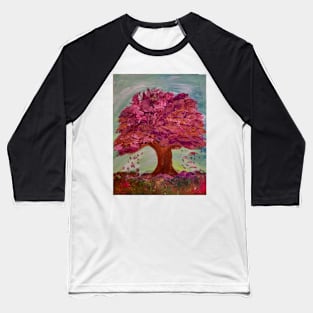 Botanical abstract landscape painting on a canvas board Baseball T-Shirt